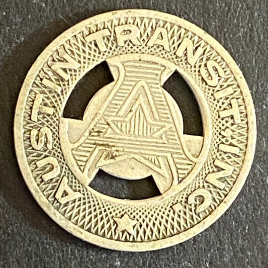 Austin Transit Co. G/F One Full Fare Transit Token 16mm (#3)