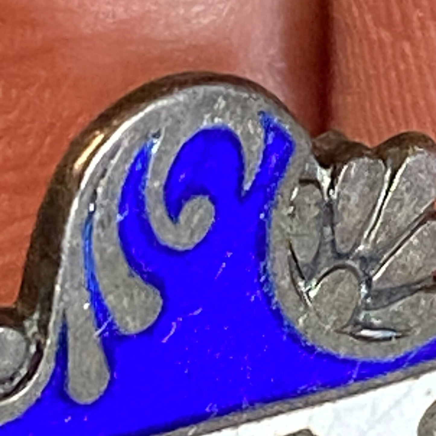 NHS High School?? Color Enameled Lapel Pin 20mm - Marked Sterling Unknown Origin