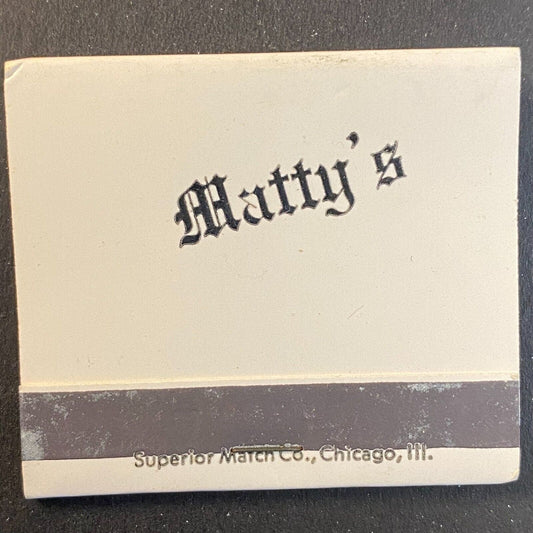 Matty's Wayside Inn Glenview c1960's-73 Full Matchbook Scarce VGC