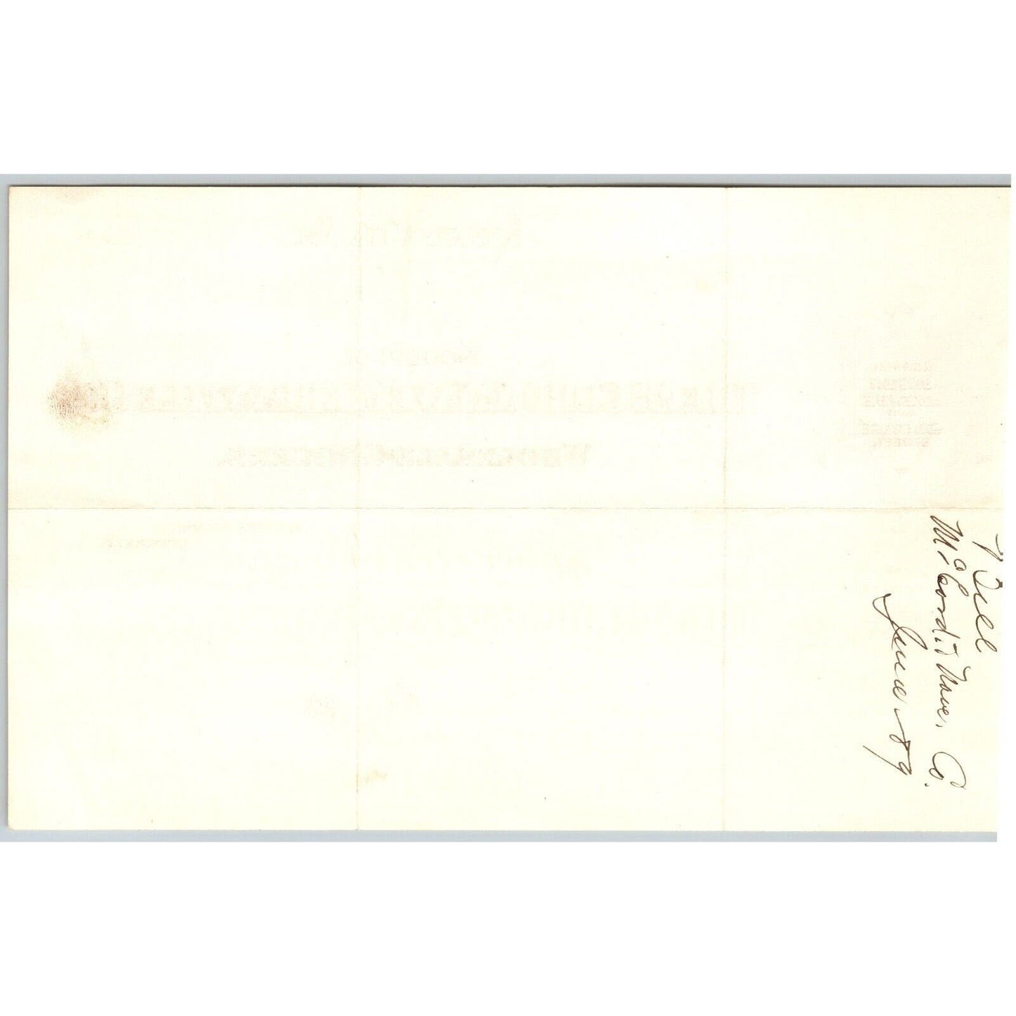 Kansas City McCord & Nave Mercantile Co. Wholesale Grocers 1889 Billhead