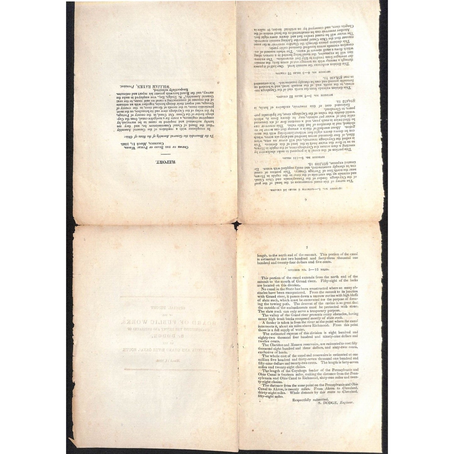 1840 Pages from Special Report: Cuyahoga and Grand River Canal Route