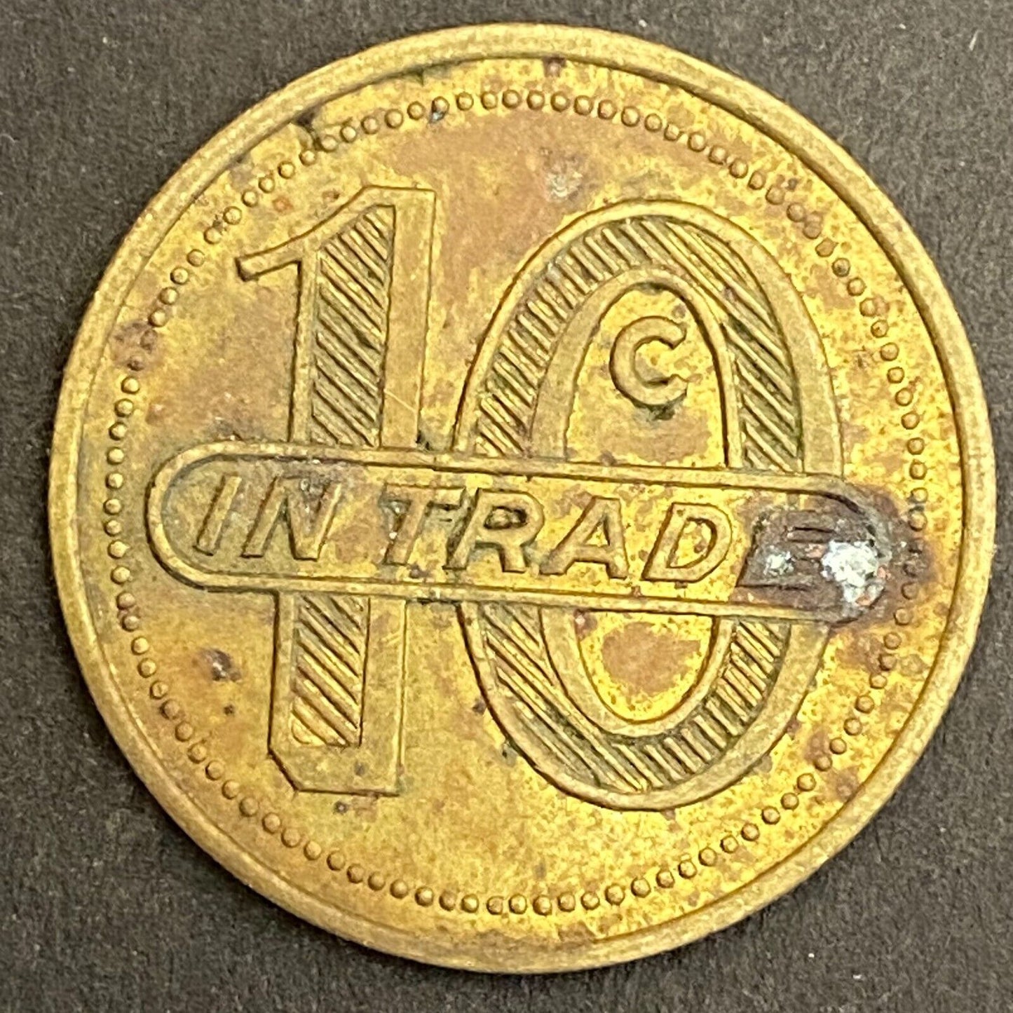 Fort Polk NCO Open Mess G/F 10¢ in Trade Token Brass Louisiana 26mm (#4)