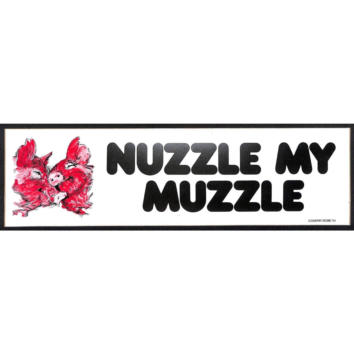 "Nuzzle My Muzzle" Cute Happy Pigs Funny Farming Bumper Sticker VGC