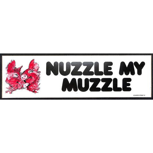 "Nuzzle My Muzzle" Cute Happy Pigs Funny Farming Bumper Sticker VGC