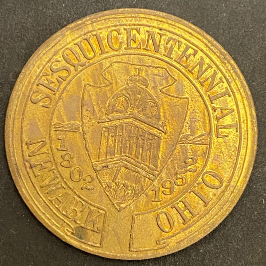 Newark, Ohio Sesquicentennial 1802 - 1952 G/F 50¢ Brass Trade Token 32mm (#10)