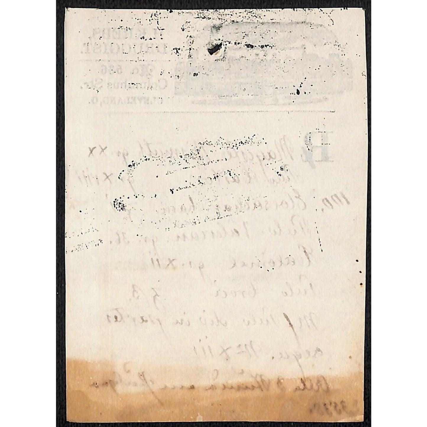 H. Krebs, Druggist Columbus St. Cleveland c1870's* Prescription #3535