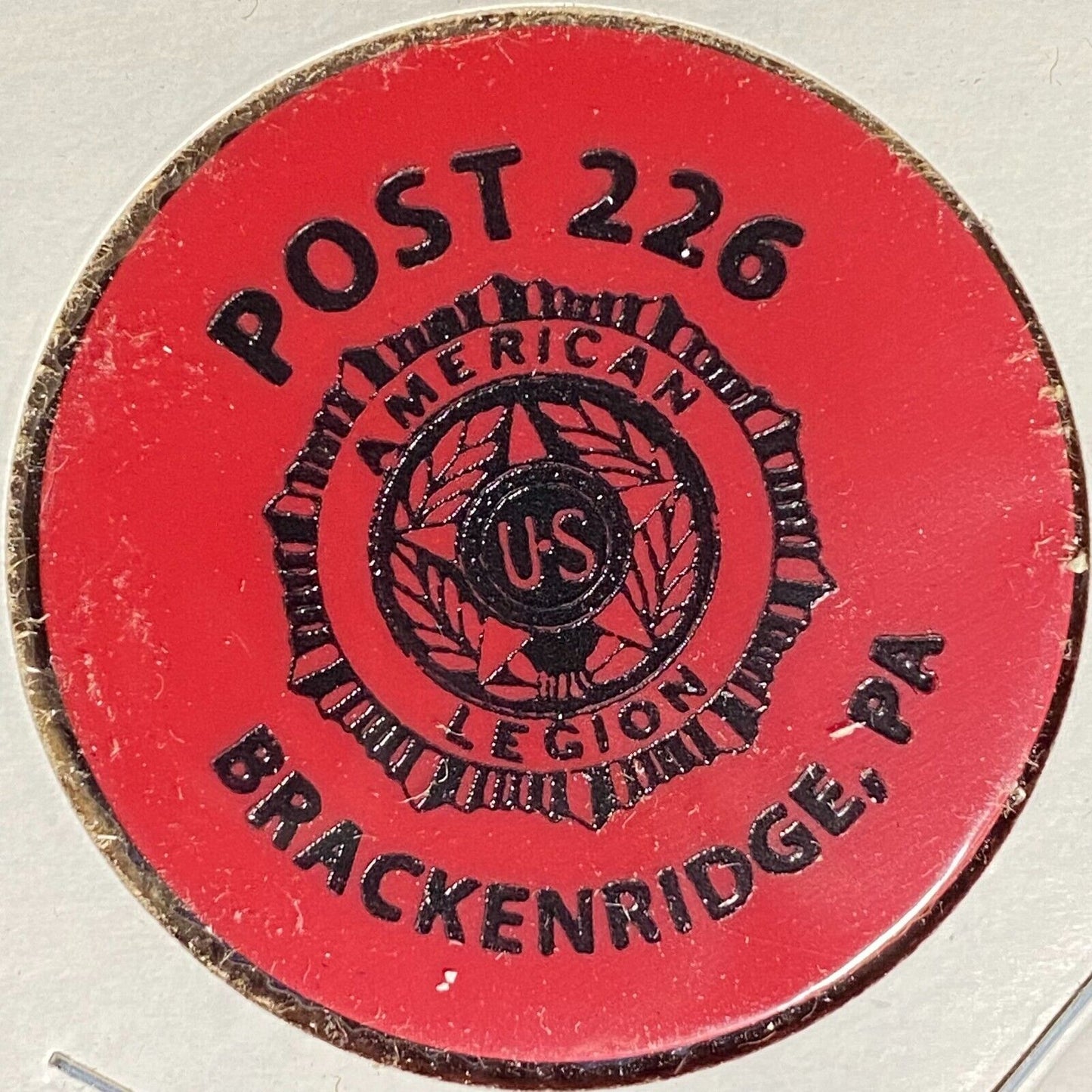 Brackenridge, PA AL Post 226 Plastic Drink Token "Good For One Soda"