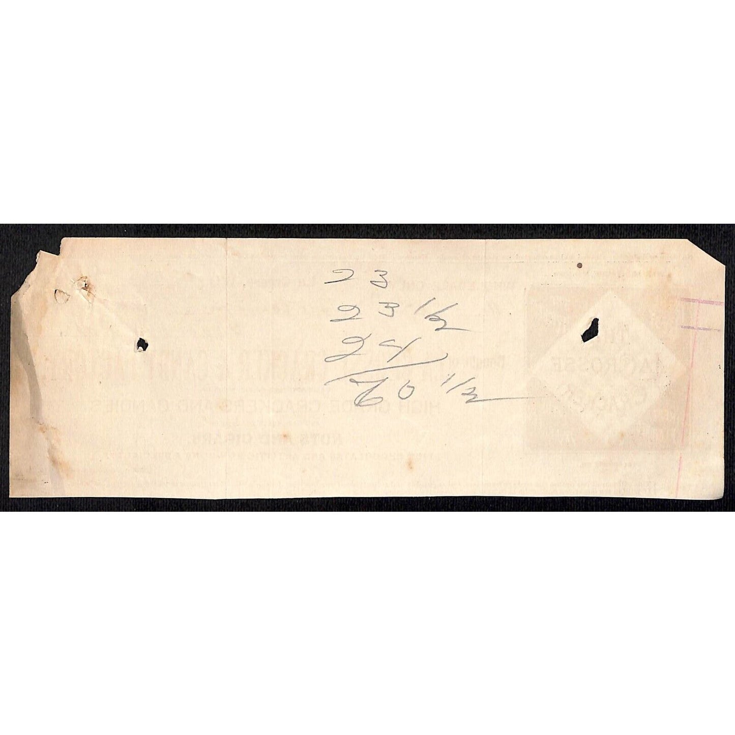 La Crosse Cracker & Candy Factory HJ Hutchinson Decorah, IA* Cut 1908 Billhead