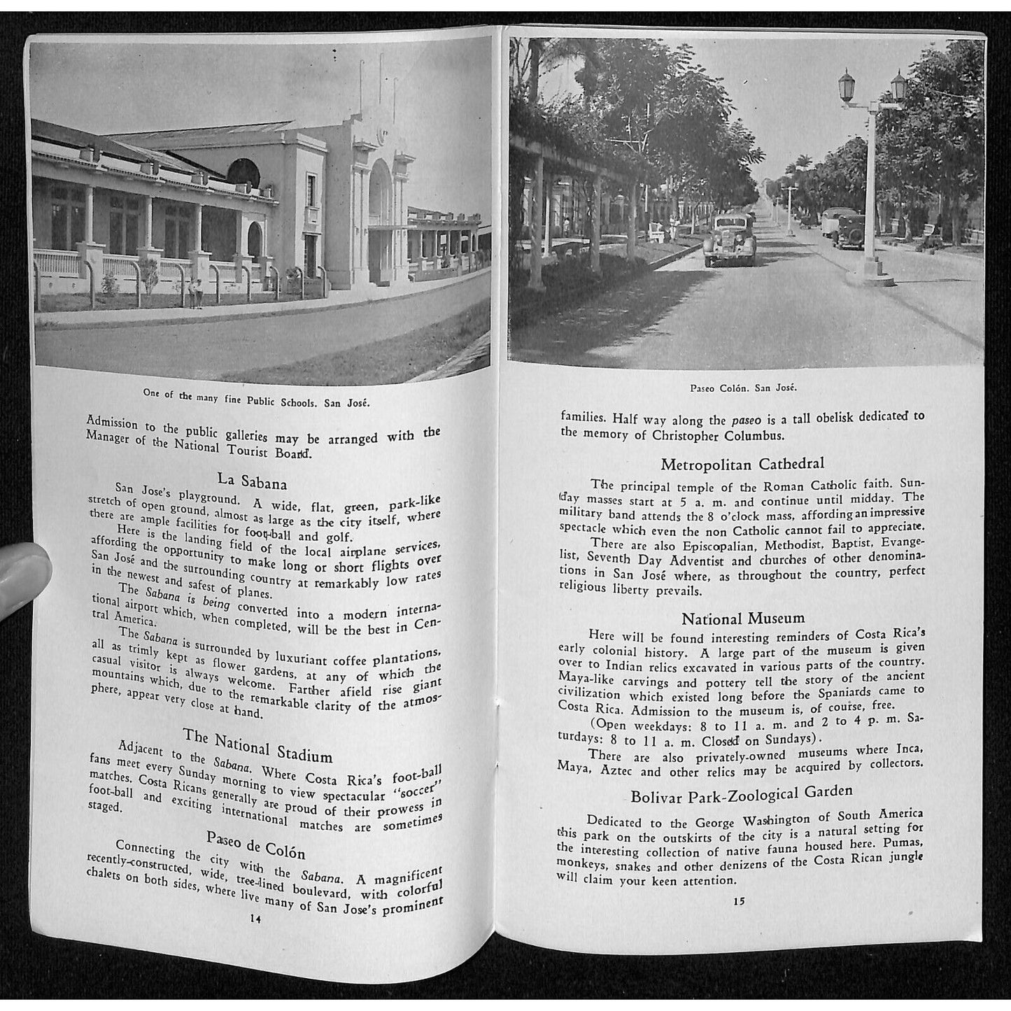 "Sightseeing in Costa-Rica" Tour Brochure w/ Tour Info & RR Map July 1939 48pp