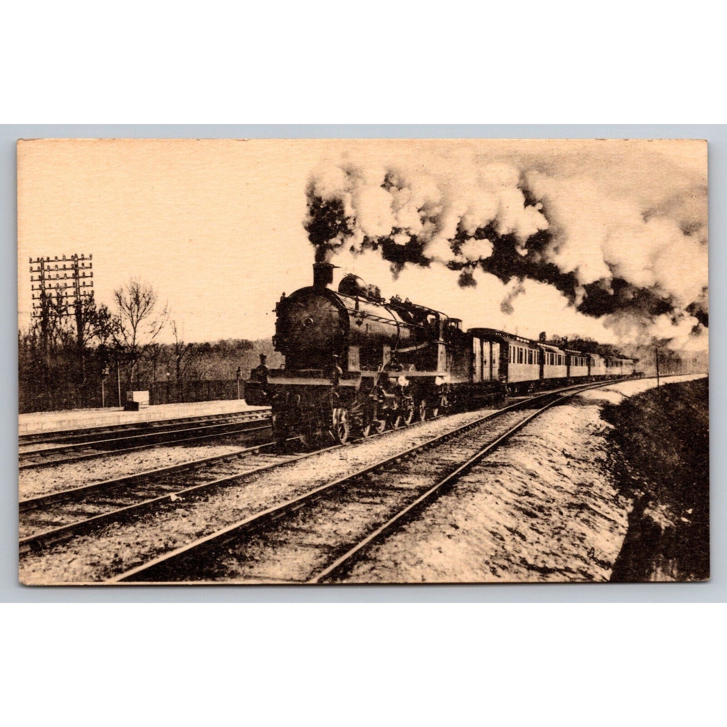 French Railroad RPPC* Postcard Machine Pacific 4502 c1900 H.M.P.