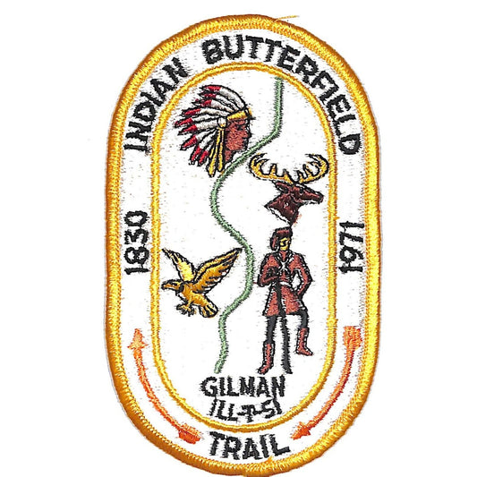 Boy Scouts BSA 1830 - 1971 Indian Butterfield Trail Embroidered Patch Scarce