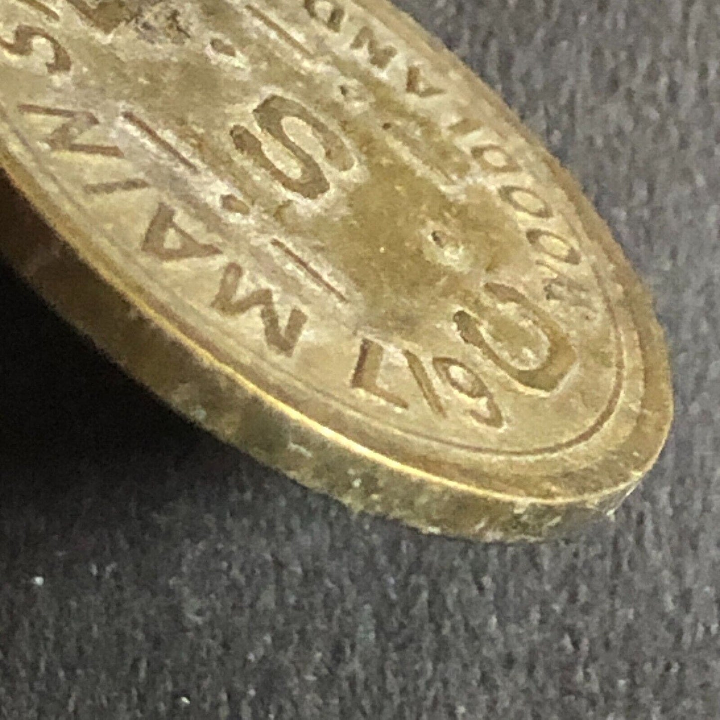 G/F 5c C.S.D. Charles Dunlap Cigars Woodland CA c1920's Trade Token Brass 21mm