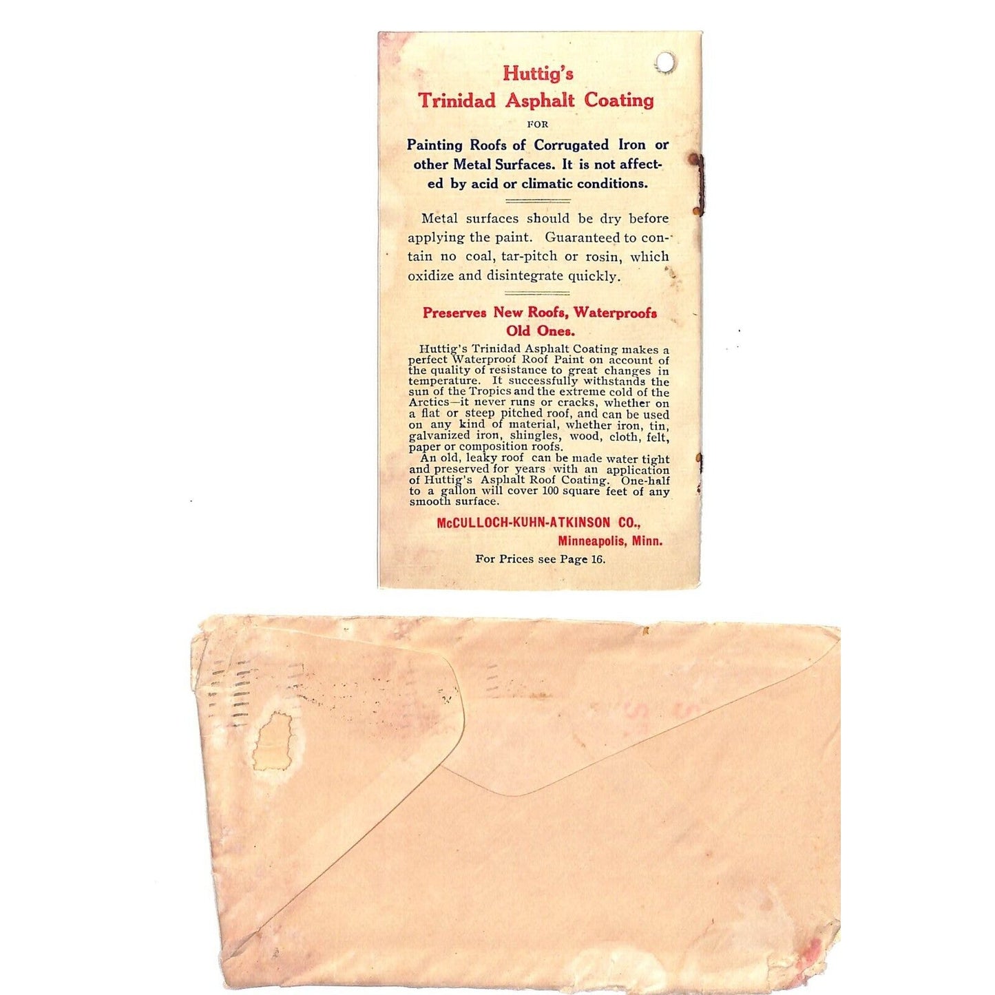 McCulloch, Kuhn, Atkinson Co. 1907 16pp Catalog Booklet & Cover Scarce