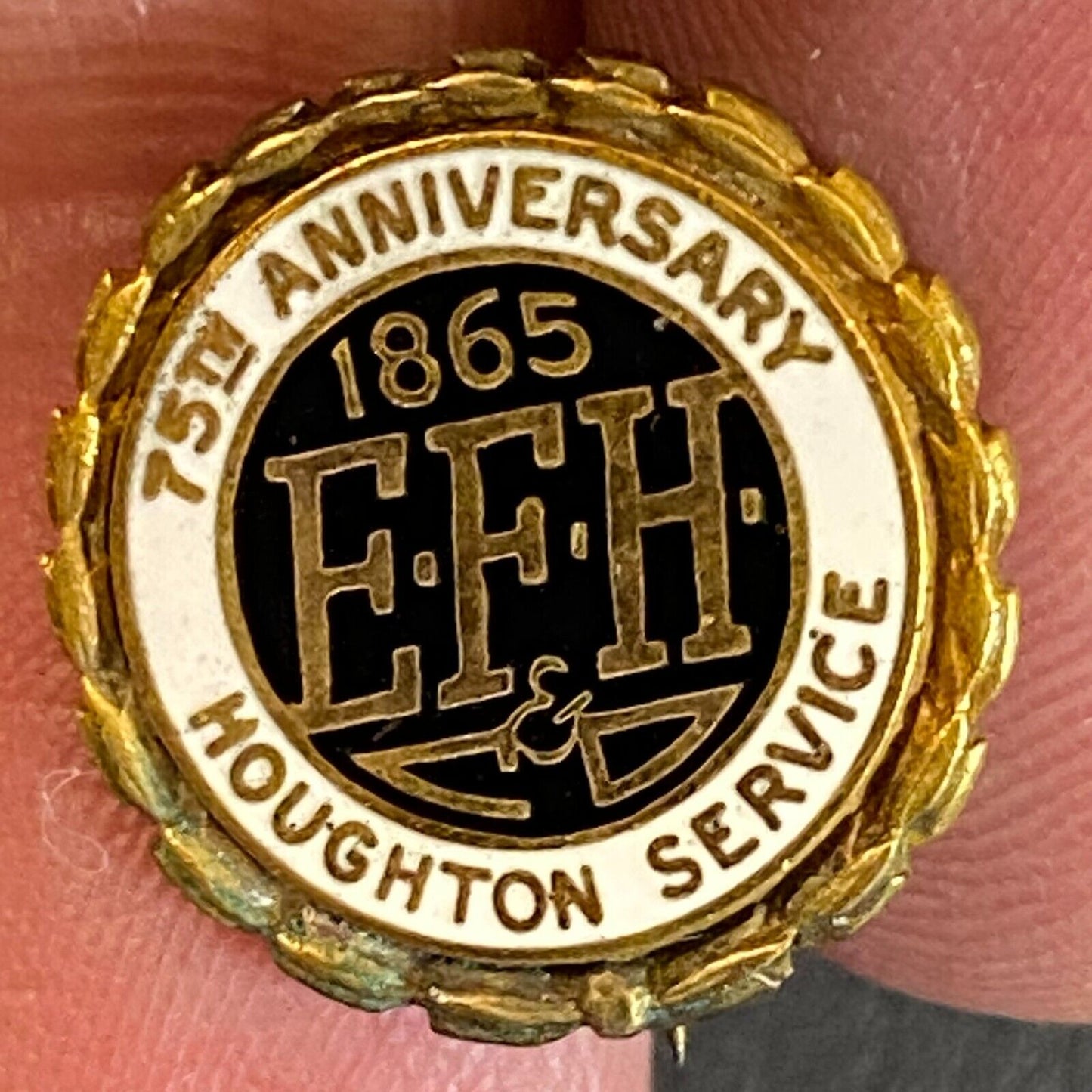 EFH 75th Anniv. Houghton Service c1940 Color Enameled Lapel Pin 15mm