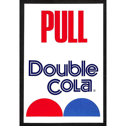 Double Cola Glossy Vinyl Retail Store "Pull" Door Sign VGC 4" x 6"