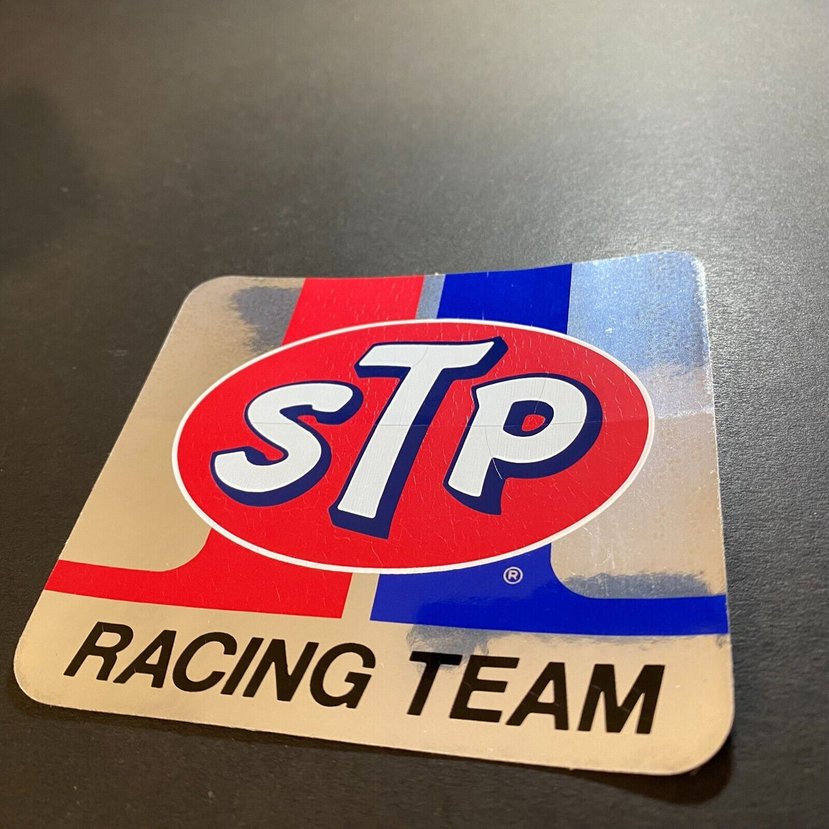 STP Racing Team Foil Decal / Sticker c1980's Petty? 3 1/2" x 3 7/8" VGC NOS