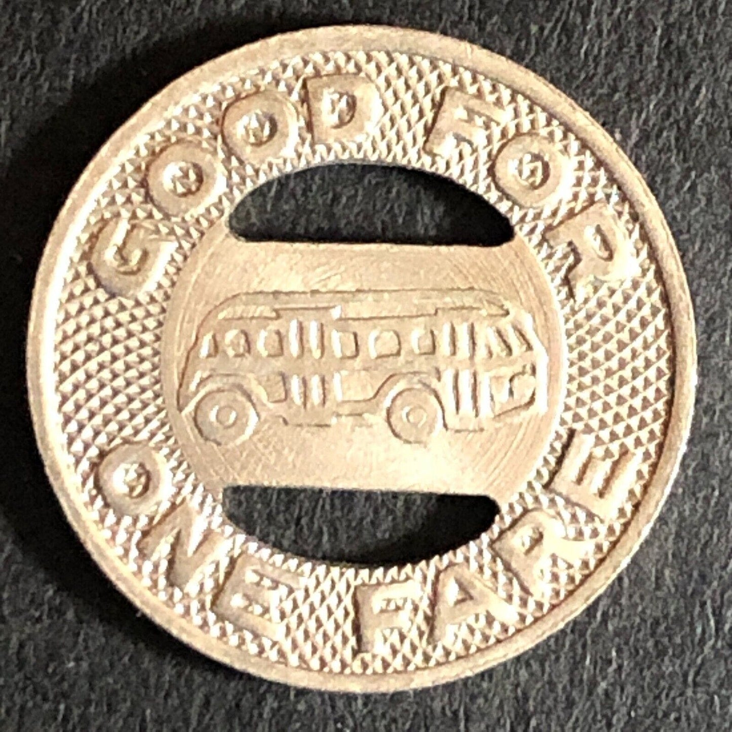 Vegas Transit Co. Good For One Fare Bus WM Transit Token 16mm c1947 VGC