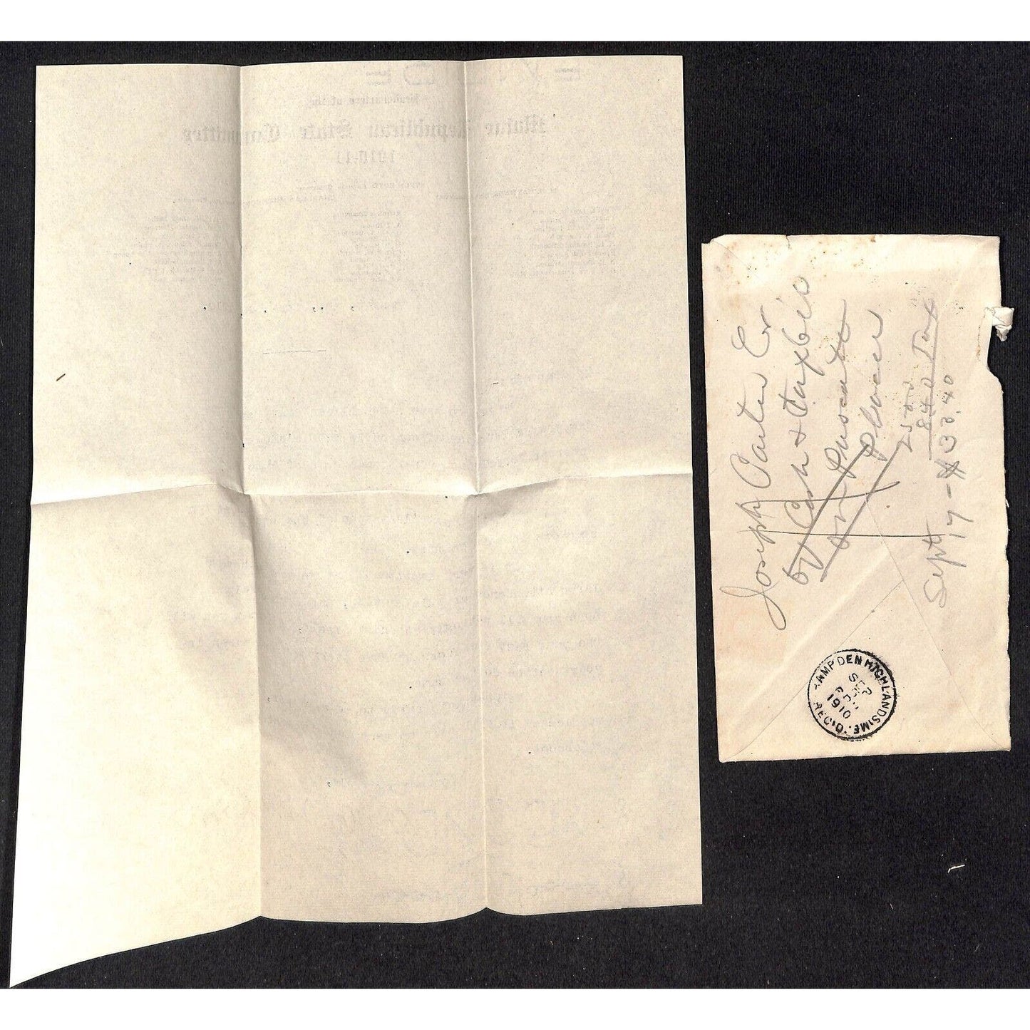 Maine Republican State Committee Letterhead & Cover 1910 VGC Knowlton*
