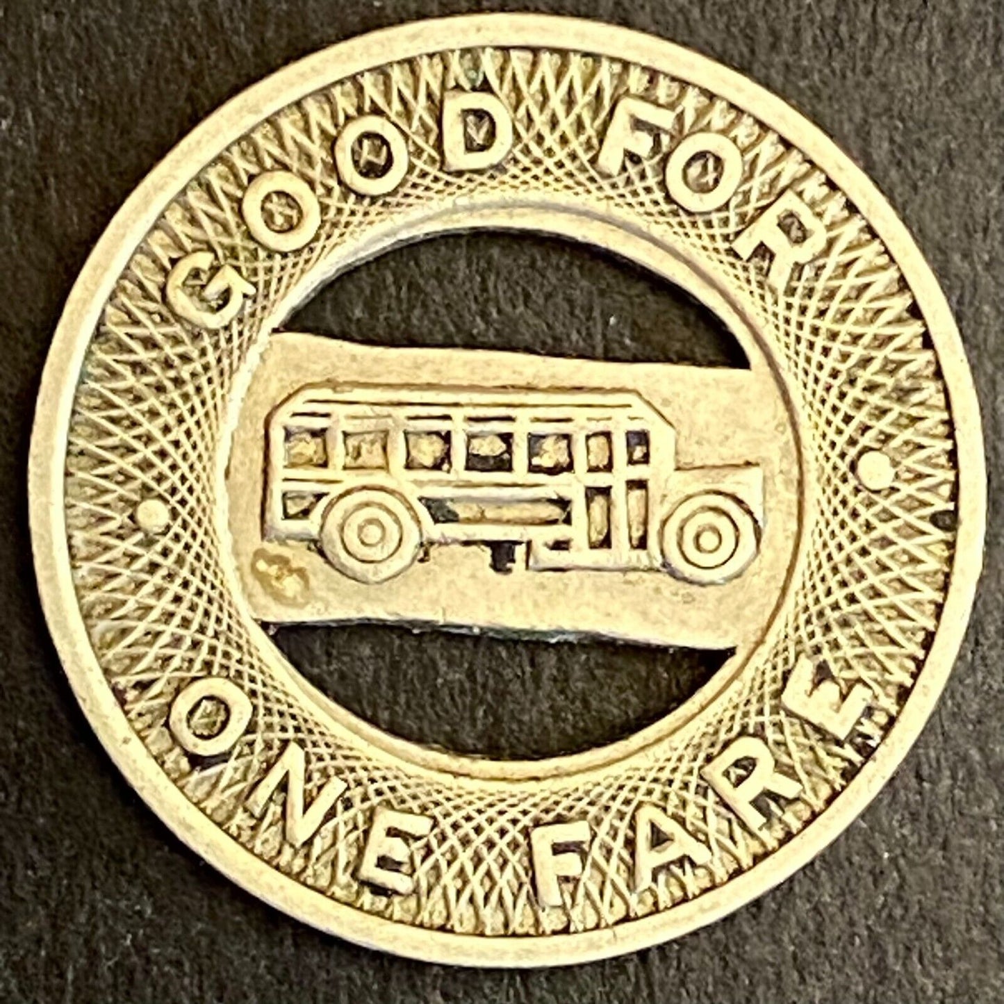 Wichita Motor Bus Co. G/F One Fare Transit Token Bus 20mm Scarce