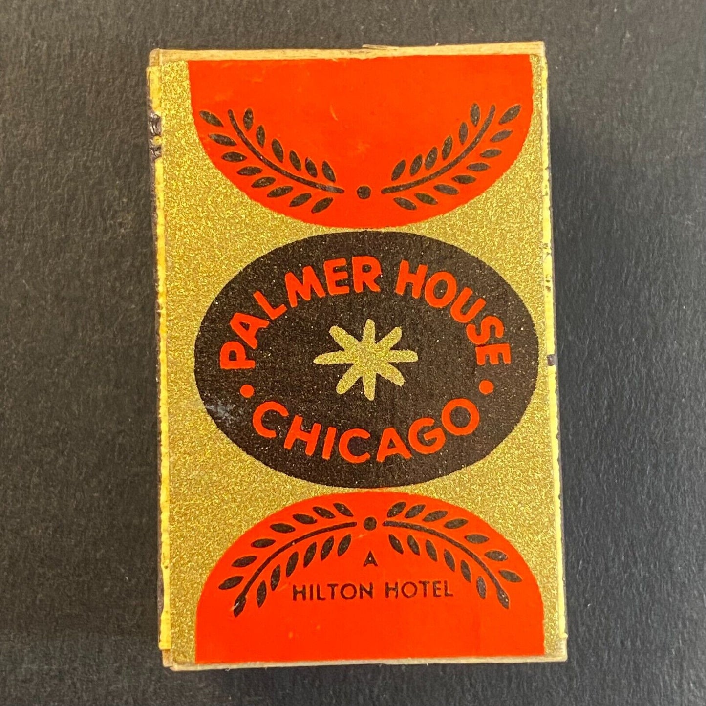 Hilton Hotel Palmer House Chicago Italian Paper Label Matchbox c1950-60's VGC