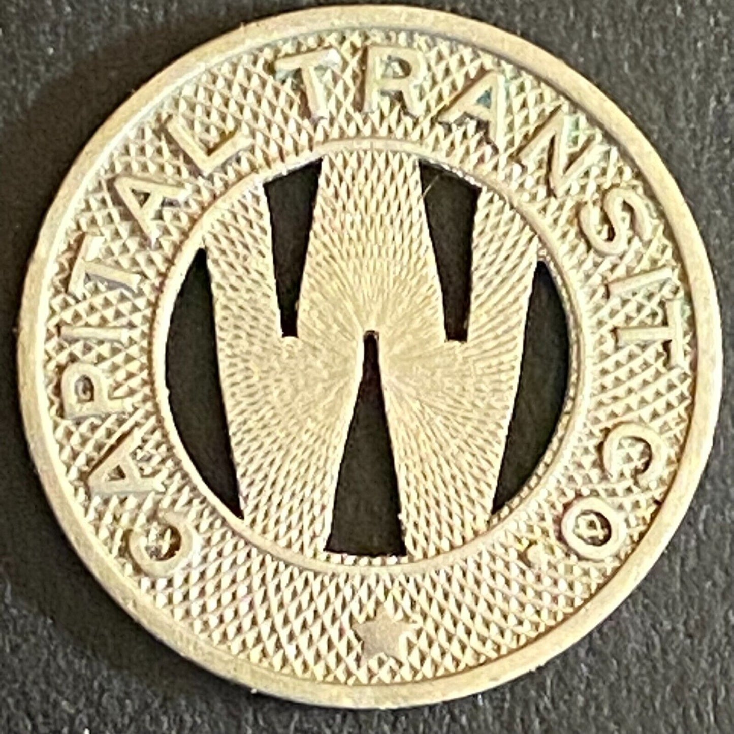 Capital Transit Co. G/F Wash, DC "One Fare in the Dist. 3" Token 16mm (#1)