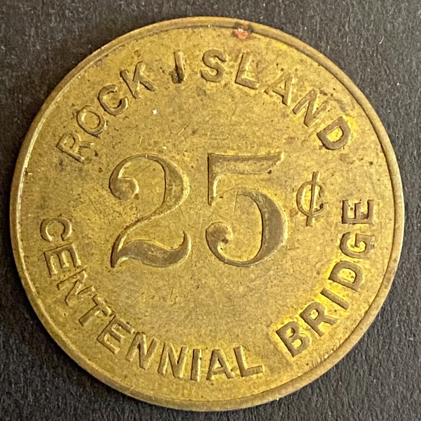 Rock Island Centennial Bridge Illinois 25c Transit Token 25mm