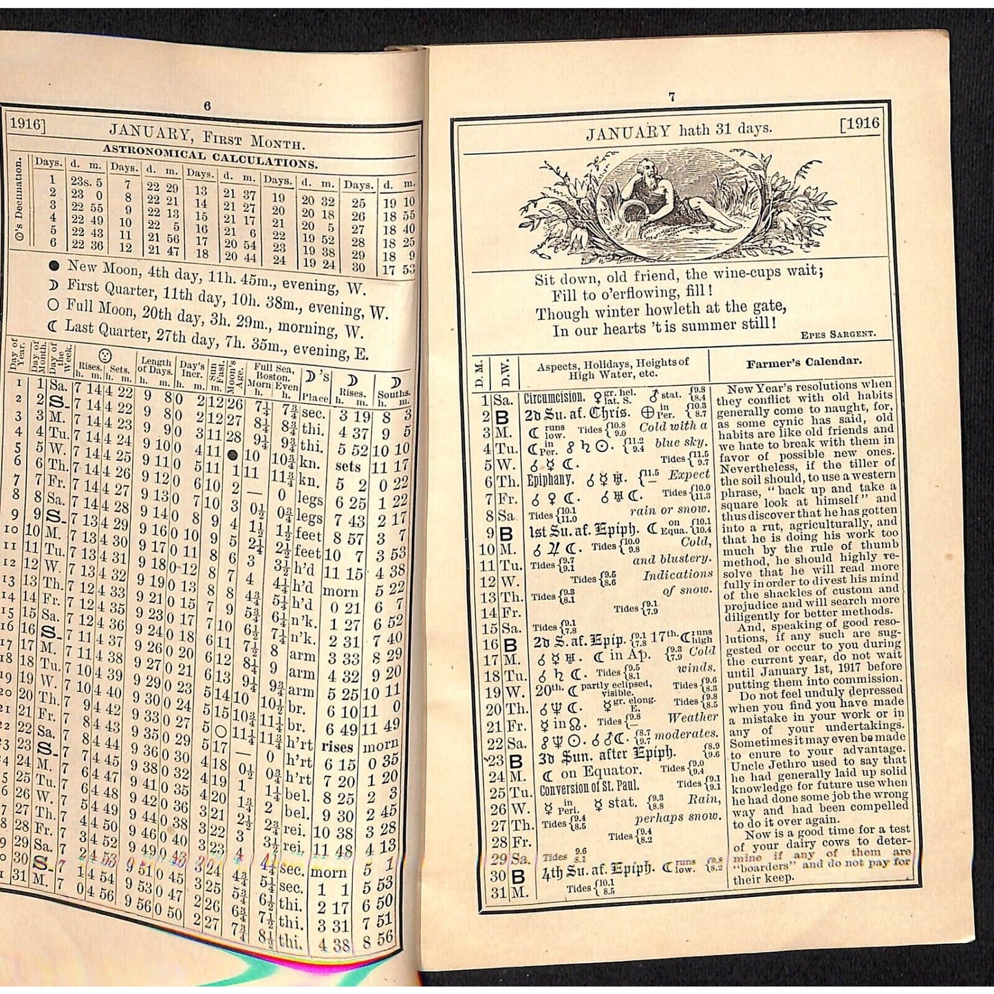 1916 Old Farmer's Almanac 48pp A.S. Peterson, Rockland, MA / Arm & Hammer Ad