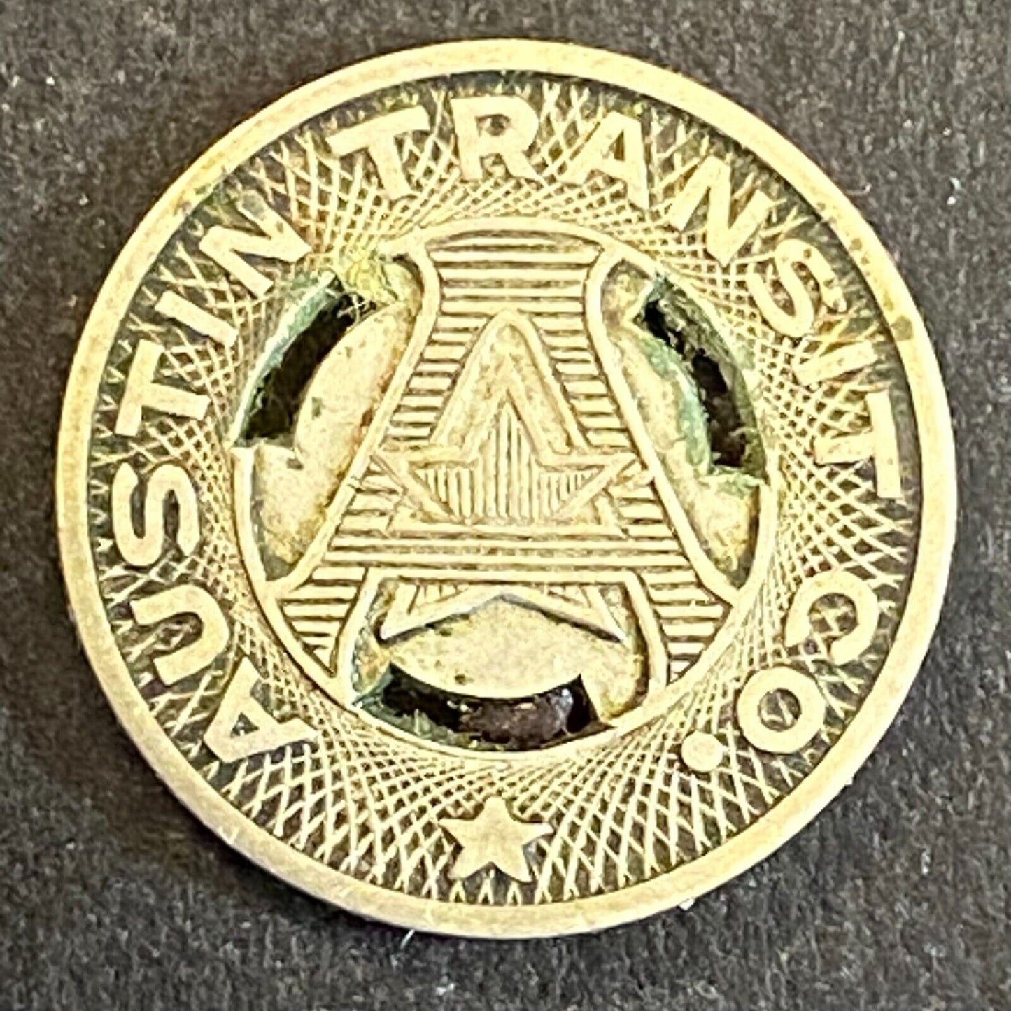 Austin Transit Co. G/F One Full Fare Transit Token 16mm (#2)