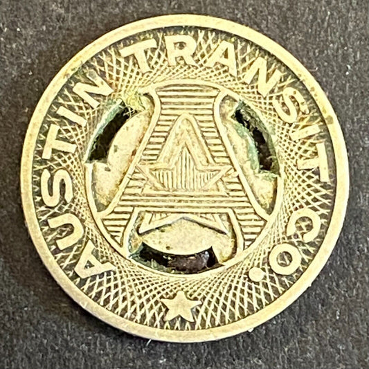 Austin Transit Co. G/F One Full Fare Transit Token 16mm (#2)
