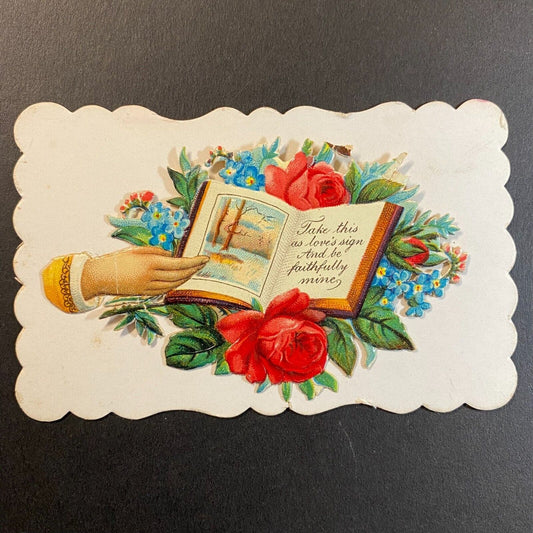 "George St. Andrew" Romantic Victorian Hidden Name Card w/ Poem