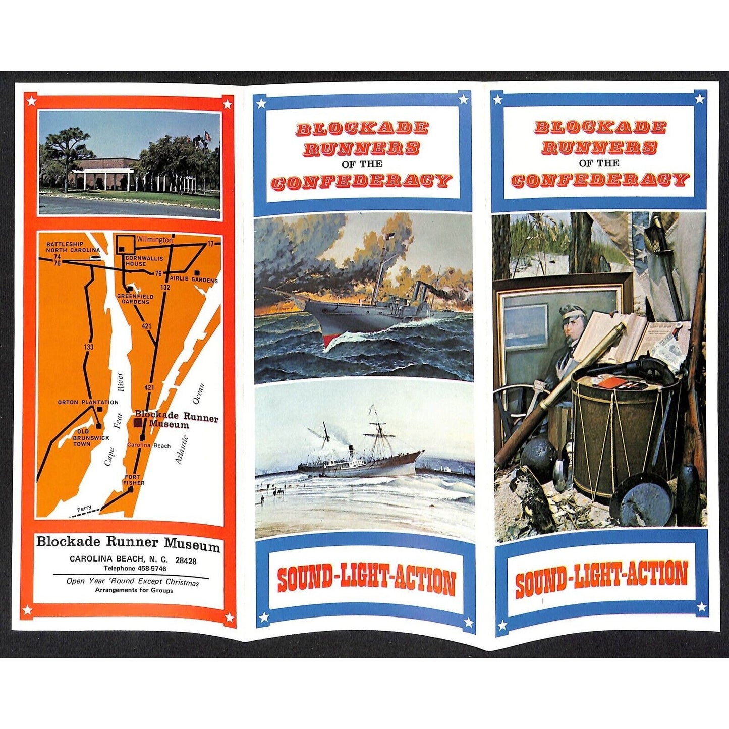 Blockade Bunkers of the Confederacy Blockade Runner Museum NC c1970's Brochure