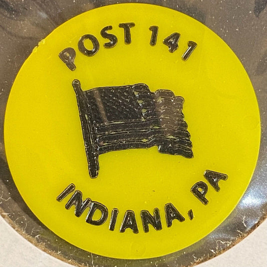 Indiana, PA American Legion Post 141 c1970's-80's Plastic "Middle Shelf" Token