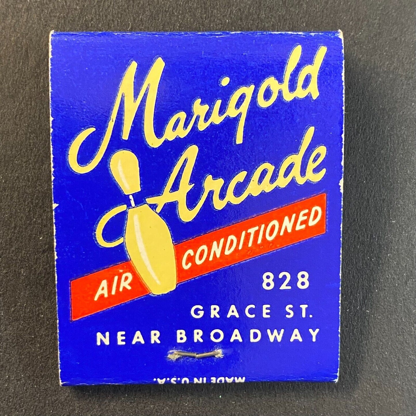 Marigold Arcade Bowling Grace Street Chicago, IL c1950's Full Matchbook VGC
