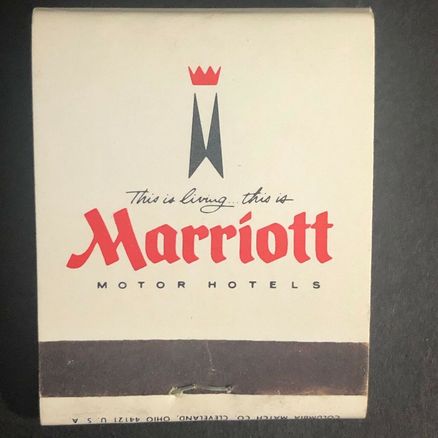 "Marriot Motor Hotels" Stirrup Cup c1970's-80's Full Matchbook