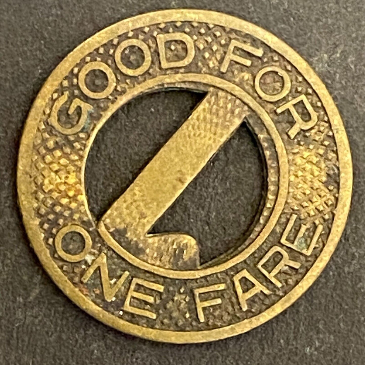 Louisville Railway Brass Good For One Fare Transit Token 16mm