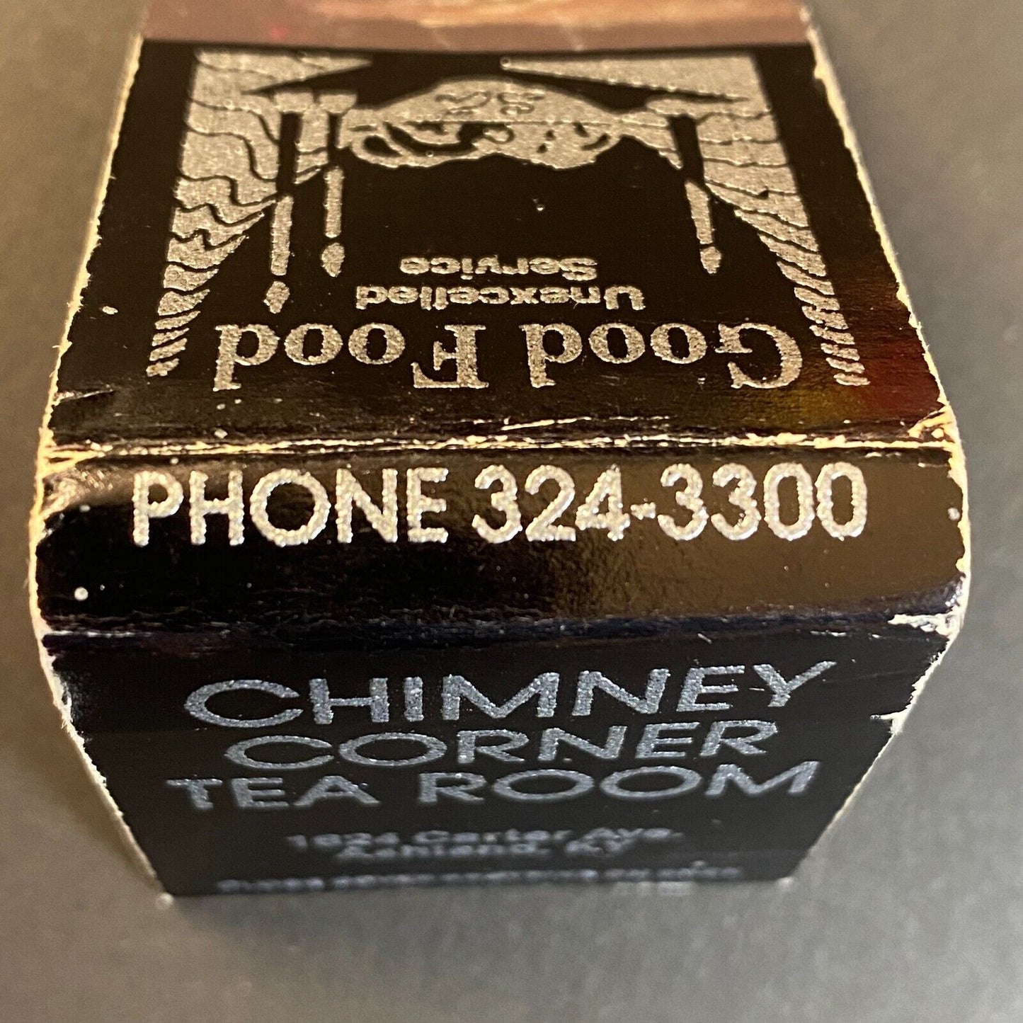 Chimney Corner Tea Room Ashland, KY Half Full (-6) Matchbook c1975-80's