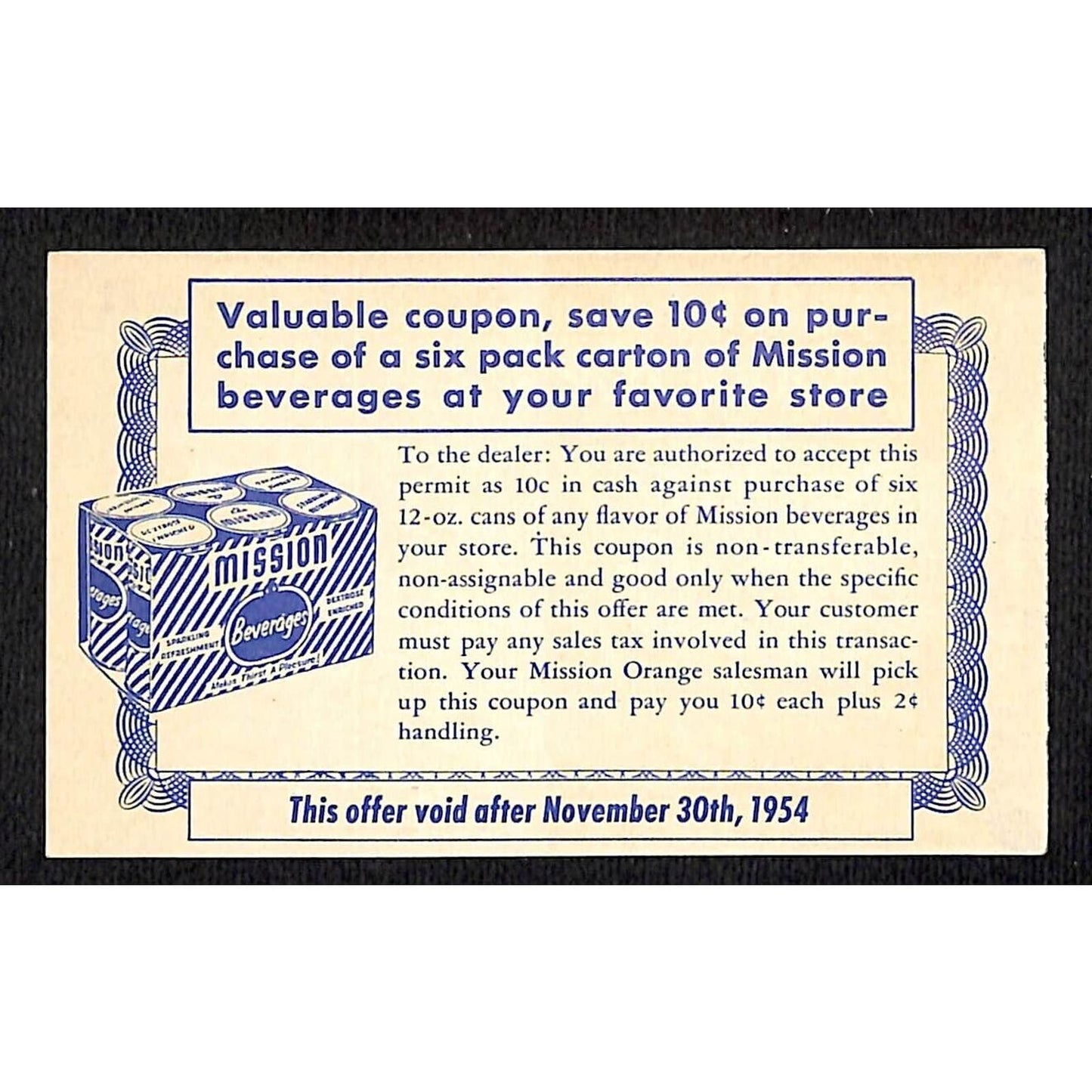 St. Louis Public Service 1954 City Transit Weekly Permit Mission Beverages