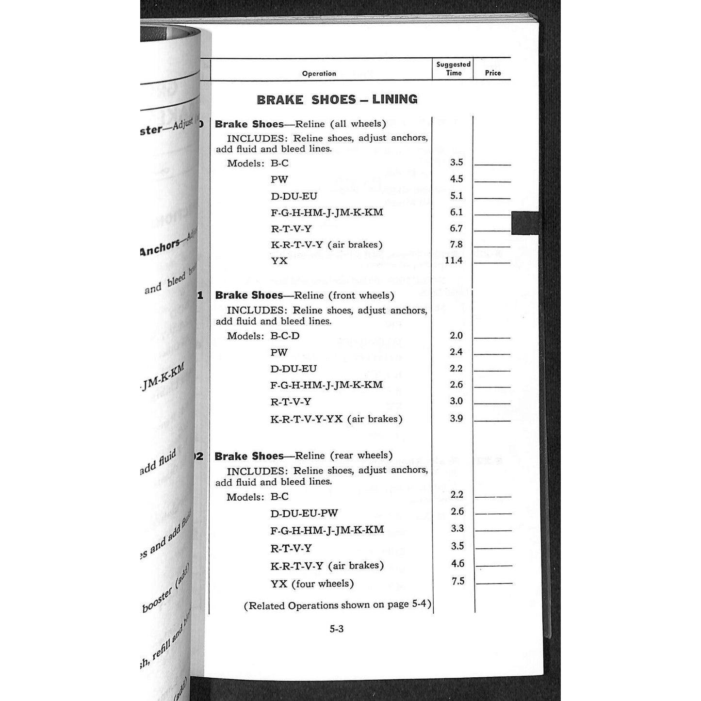 c1955 C Series 1-3 Dodge Trucks Service Operation Time Schedule Manual 100+pp VG