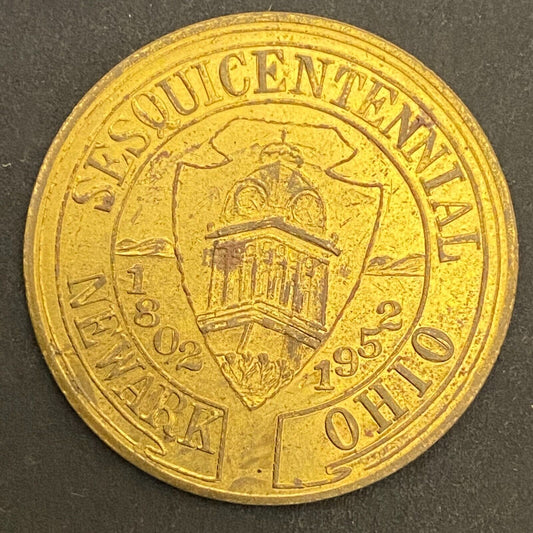 Newark, Ohio Sesquicentennial 1802 - 1952 G/F 50¢ Brass Trade Token 32mm (#8)