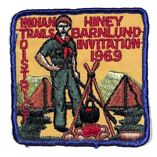 Boy Scouts BSA 1969 Indian Trails Hiney Barnlund Invitation Patch Scarce