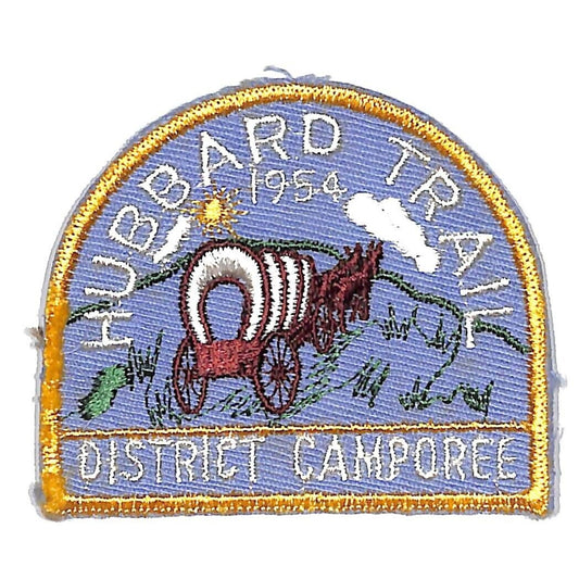 Boy Scouts BSA 1954 Hubbard Trail District Camporee Patch Covered Wagon Scarce
