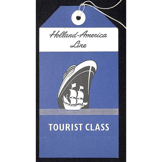 Holland America Line Pier 40 NYC NOS c1975 Blue Tourist Cruise Ship Luggage Tag