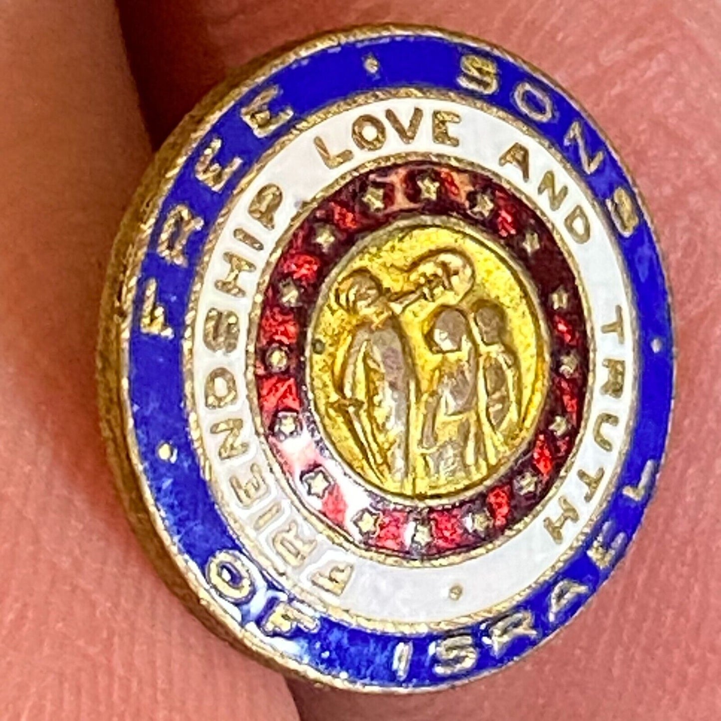 "Free Sons of Israel" Friendship Love Truth Color Enamel Lapel Pin 14mm