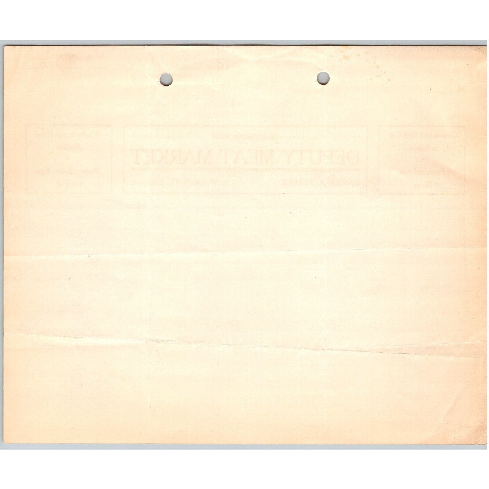 Dillon, MT Deputy Meat Market Sept. 1906 Shell Fish Oysters Billhead G