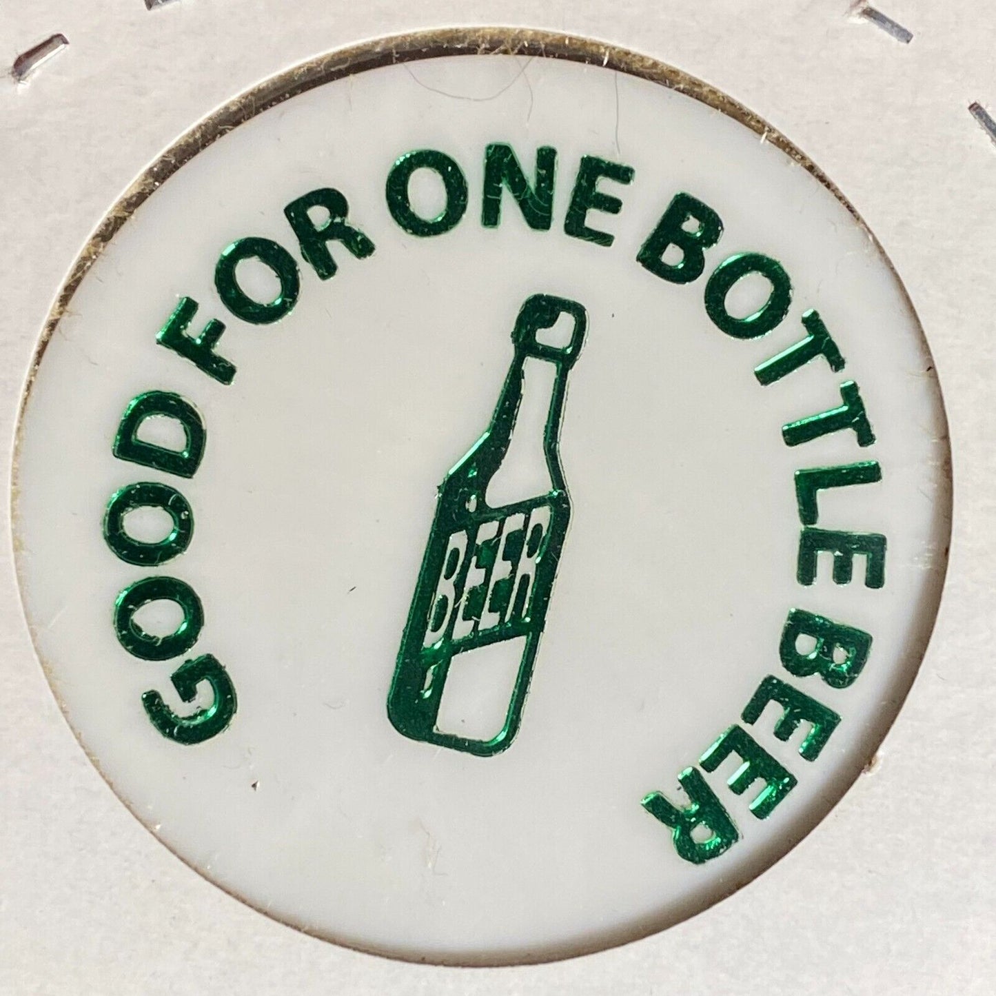 Carbondale, PA Moran's Tavern Plastic Token G/F One Bottle Beer Clover