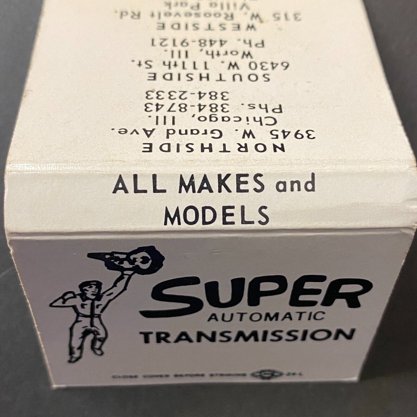 Super Automatic Transmission Chicago Worth Villa Park Full Matchbook c1960's-74