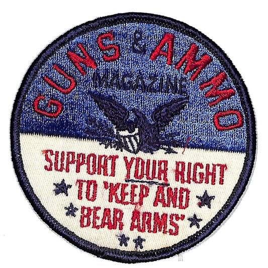 Guns & Ammo Magazine Emb. Patch 3 3/4" VGC NOS c1970's-80's