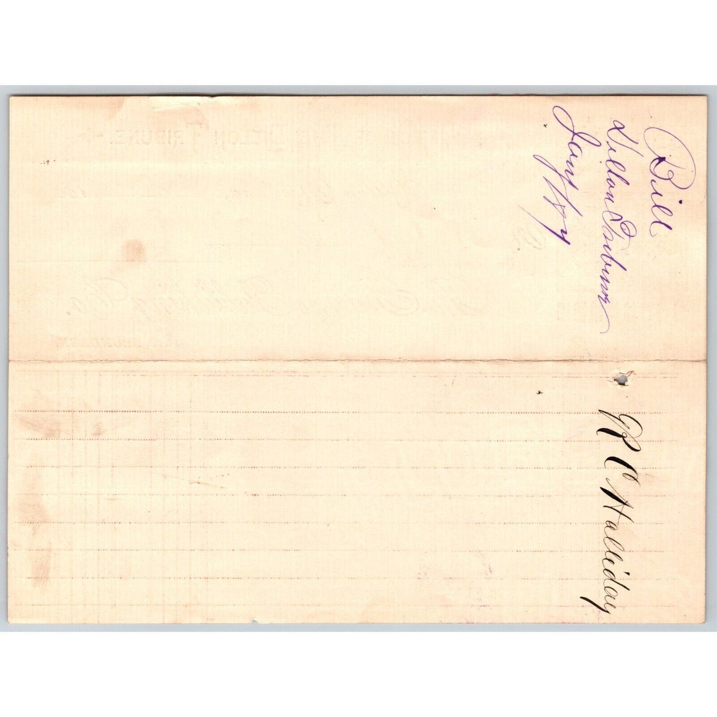 Dillon, MT Dillon Tribune Publishing 1887 Billhead R.C. Halliday*