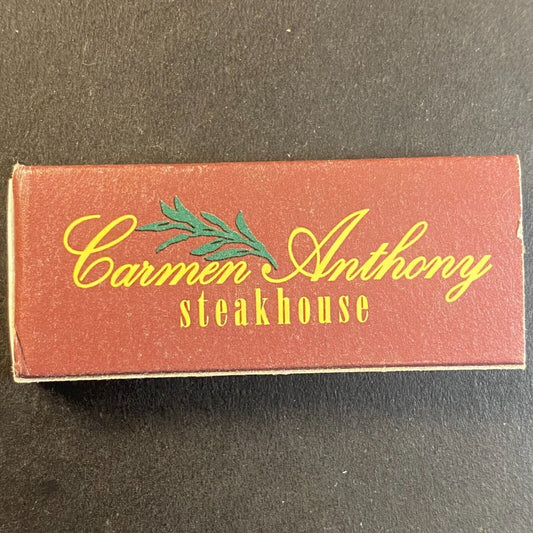 Carmen Anthony Steakhouse Waterbury, CT Restaurant Matchbox VGC Scarce