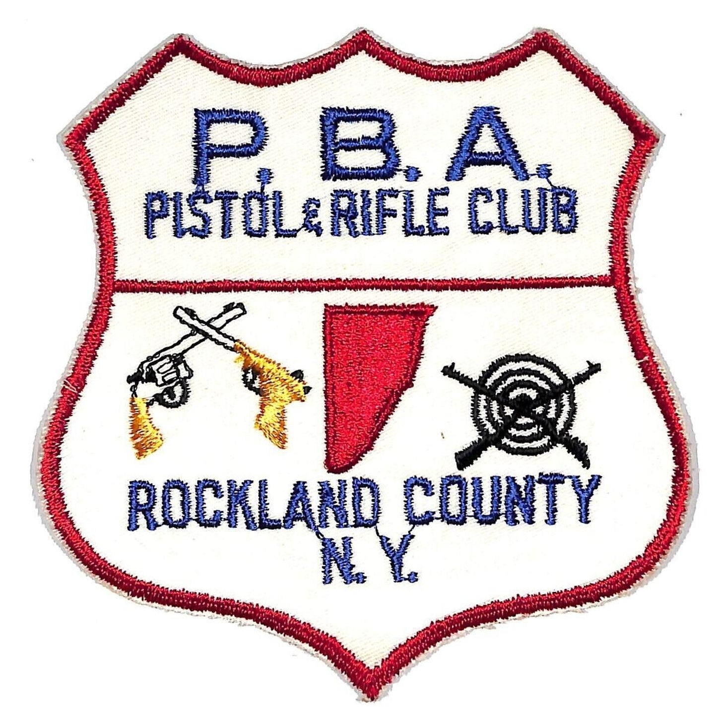 P.B.A. Pistol & Rifle Range Rockland County NY Embr. Patch 5 1/4" Scarce c1970's